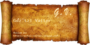 Götzl Valter névjegykártya